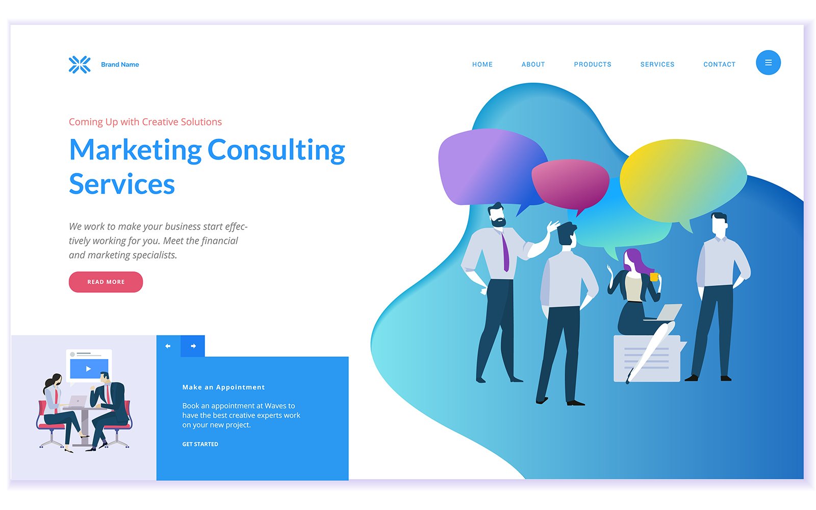 Web Page Design V4 Template Illustration