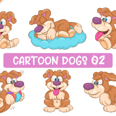 Cartoon Dogs Vectors Templates 330575