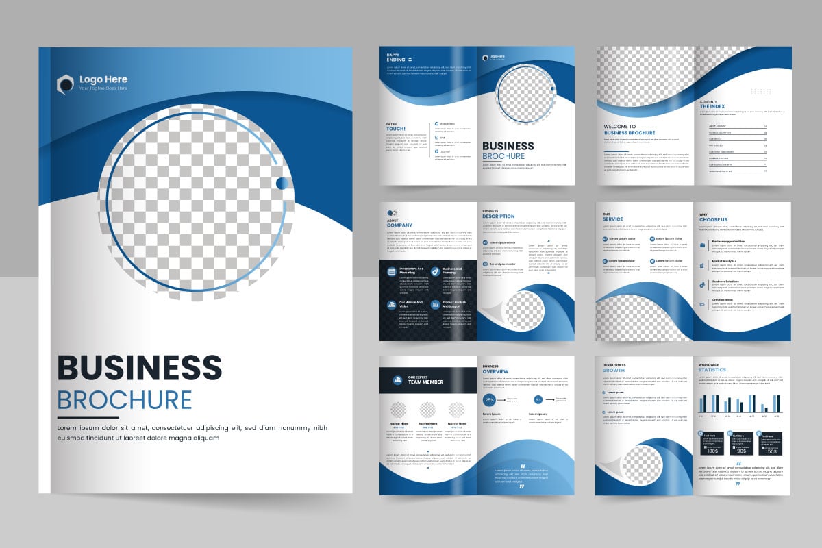 Business brochure template layout design,  minimal business brochure template