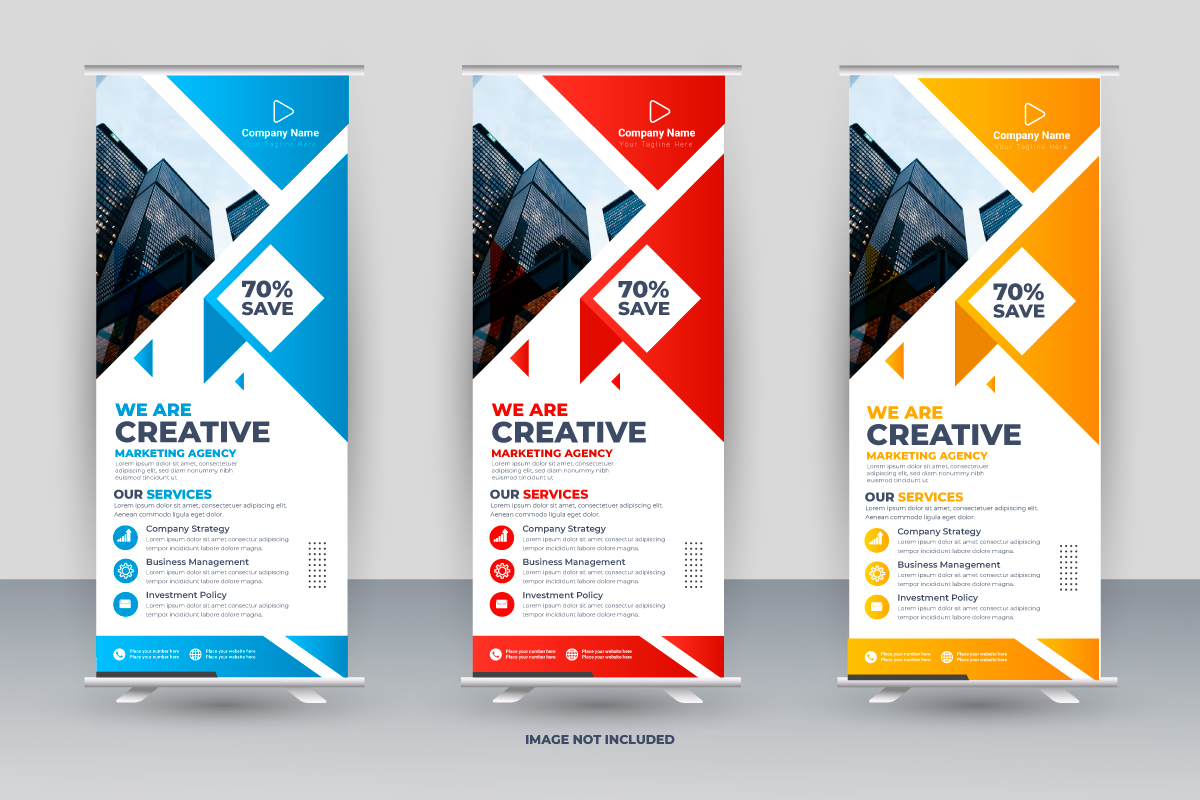 Vector corporate x banner pull up roll up banner standee template