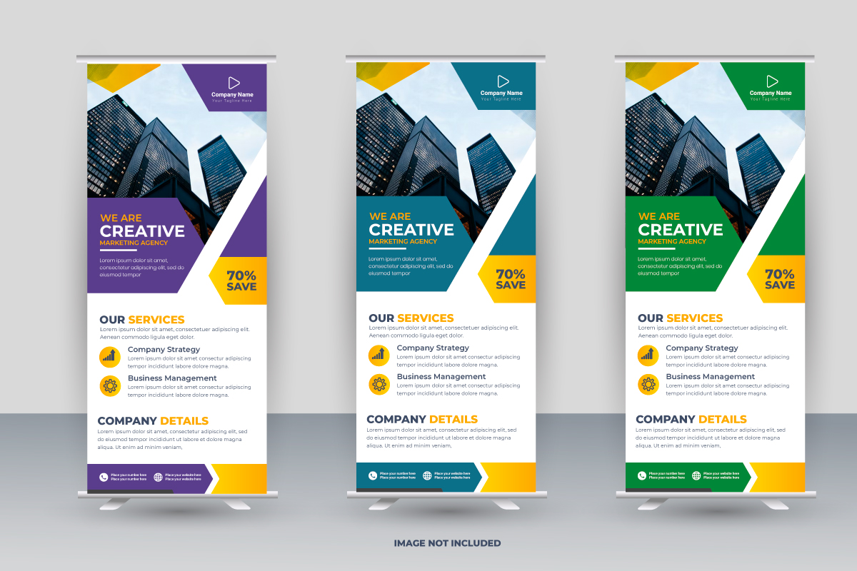 Corporate x banner pull up roll up banner standee template creative shapes and idea