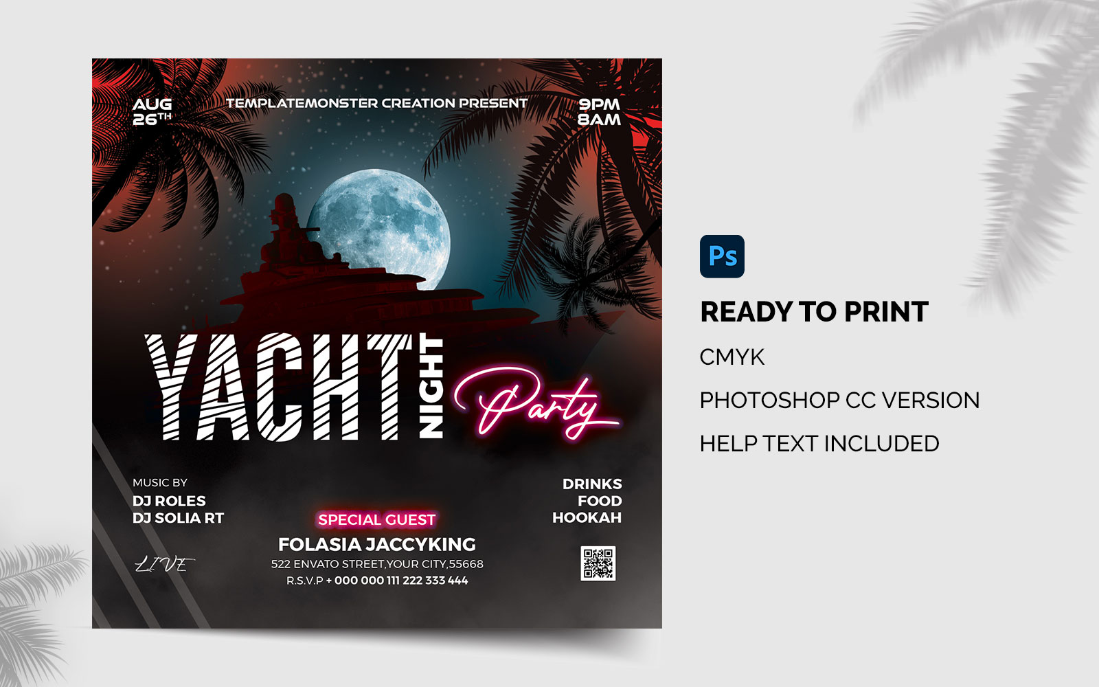 High Quality Yacht Party Flyer