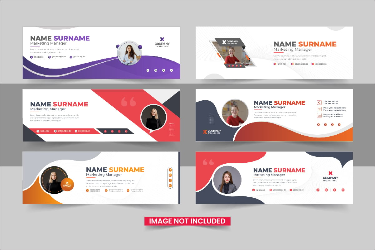 Personal Email Signature Template Design Bundle