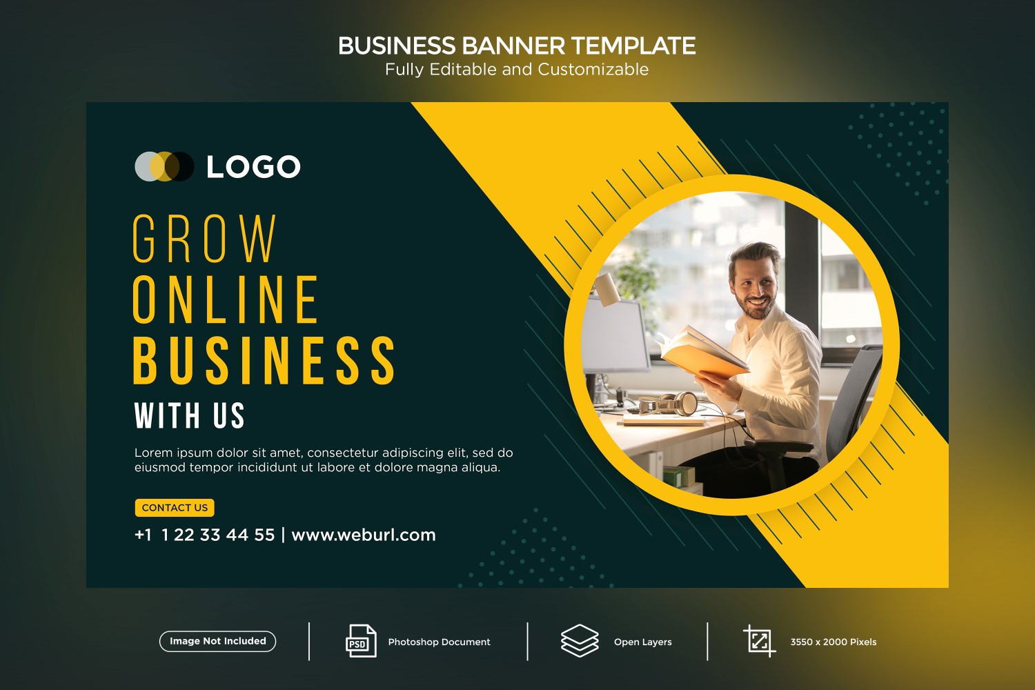 Grow your Online Business with us Banner Design Template