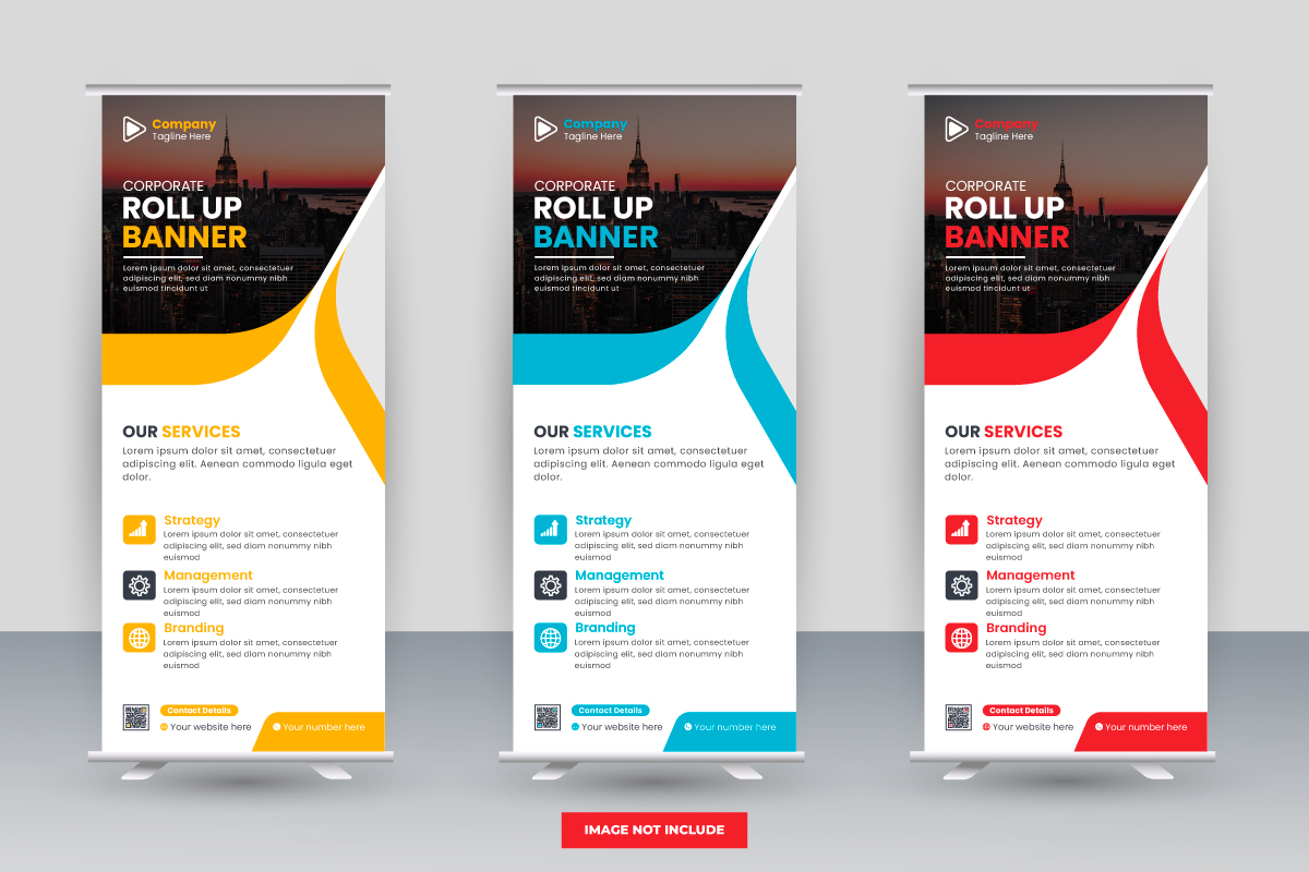 Roll up banner bundle or Business roll up display standee for presentation purpose idea