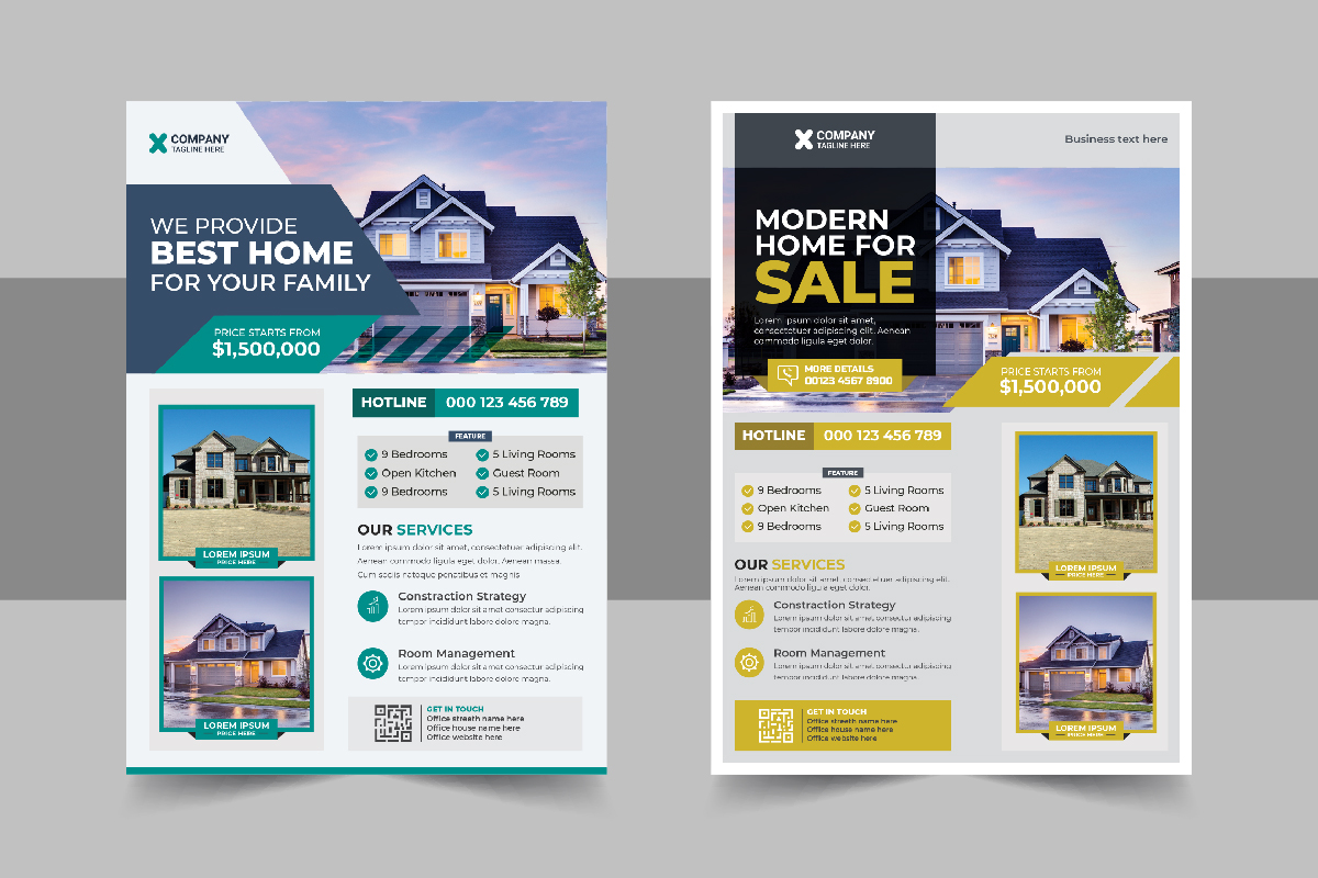 Elegant Modern Real Estate Property Flyer Template