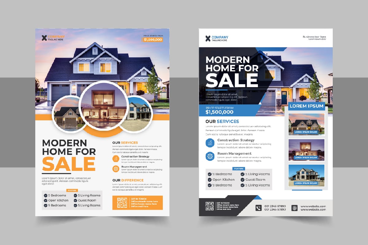 Modern Real Estate Property Flyer Design Template