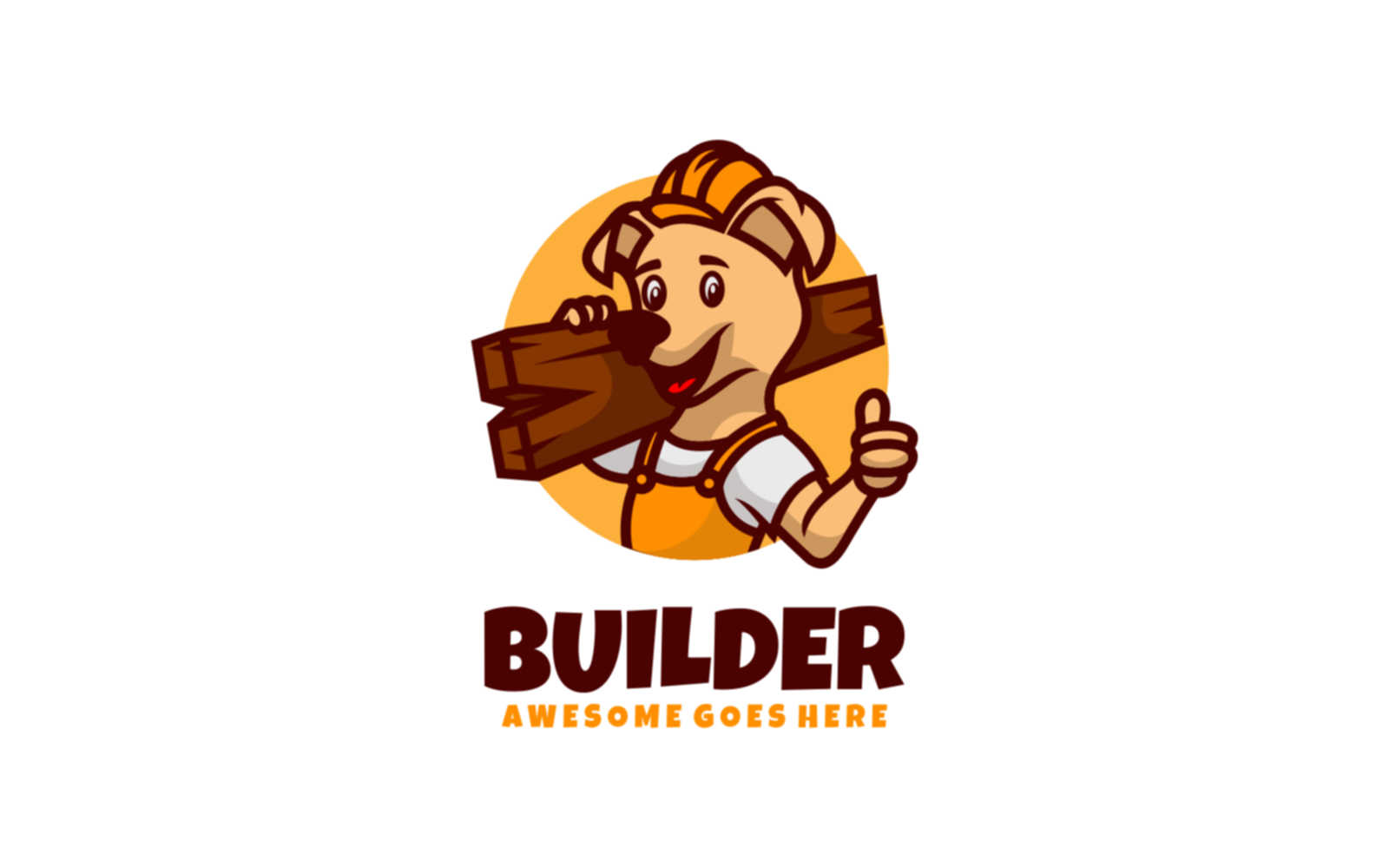 Builder Dog Mascot Cartoon Logo