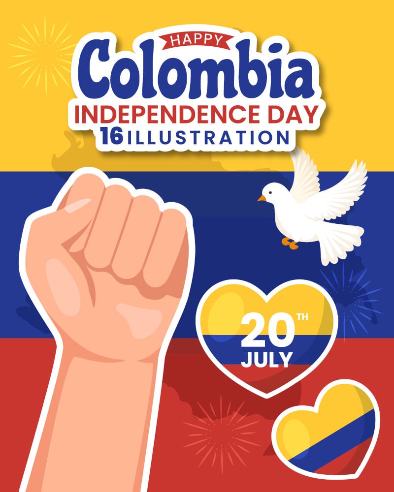 16 Colombia Independence Day Illustration