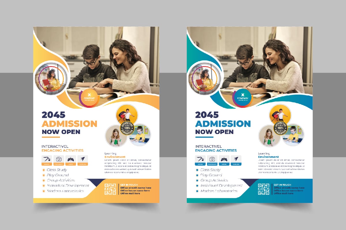 Modern School Admission Flyer Or Back To School Poster Template Design Layout