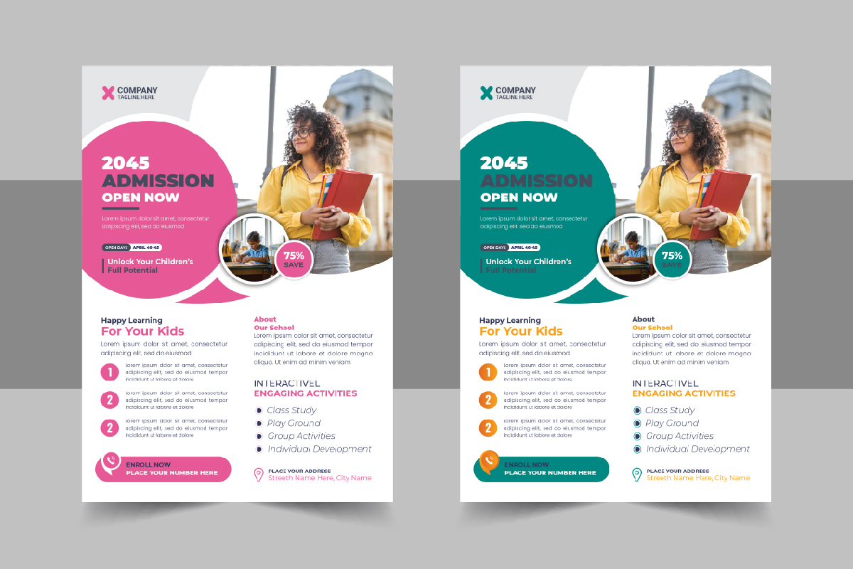 Creative School Admission Flyer Or Back To School Poster Template Design Layout