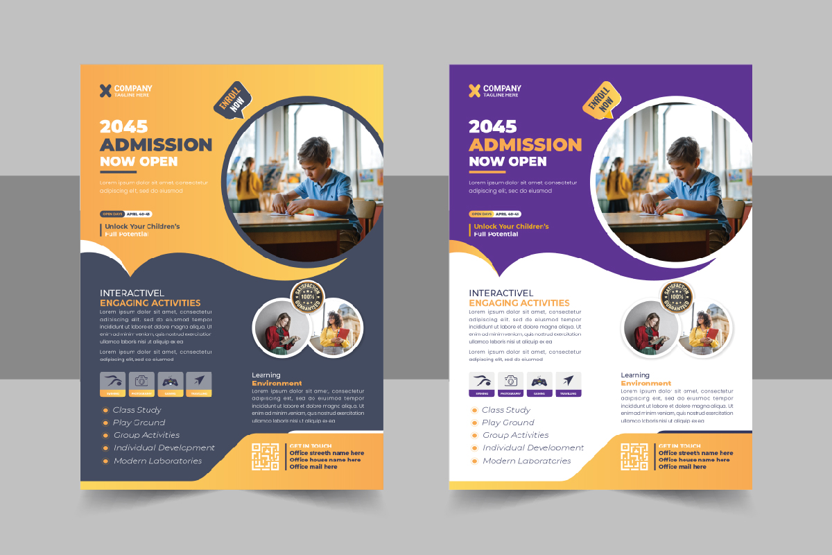 Modern School Admission Flyer Or Back To School Poster Template Layout