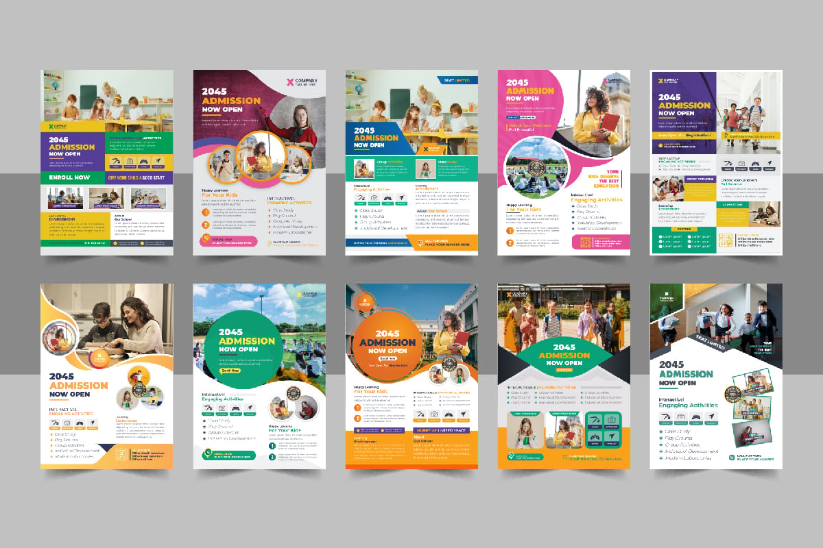 School Admission Flyer Poster Template or Back To School Poster Template bundle