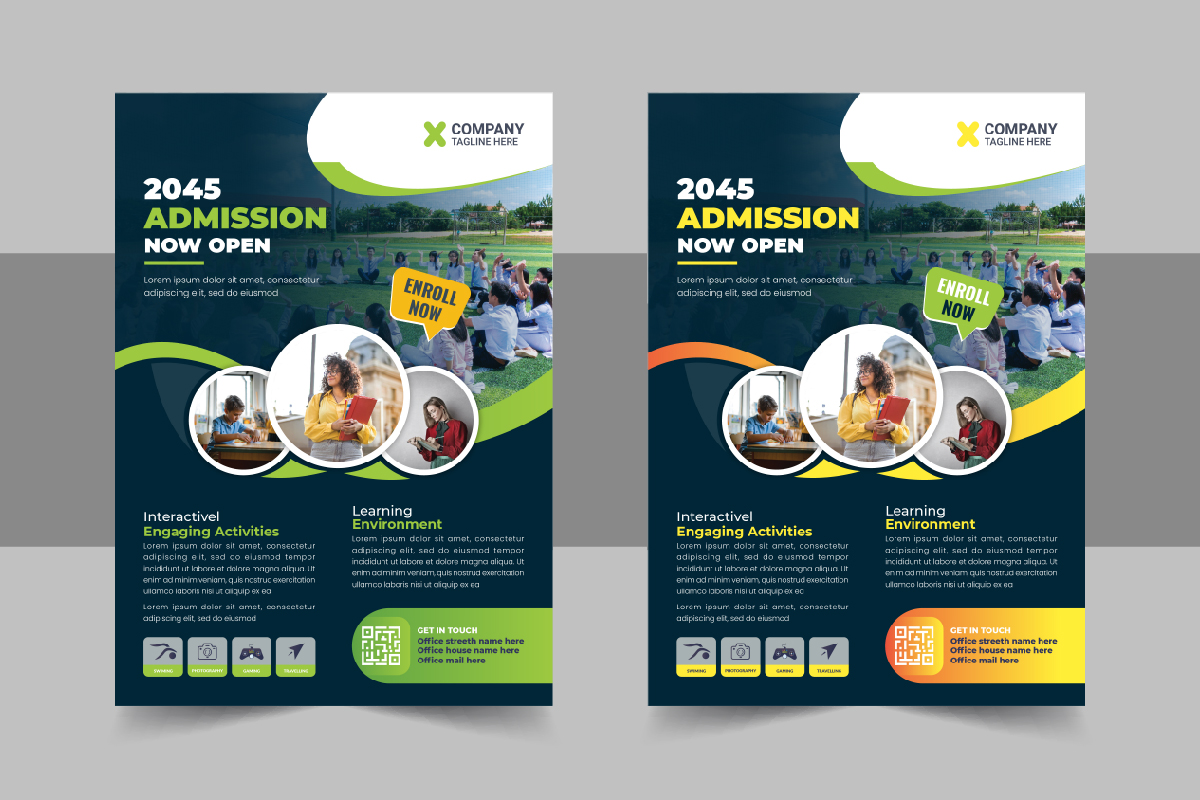 Creative School Admission Flyer Poster Template or Back To School Poster Template