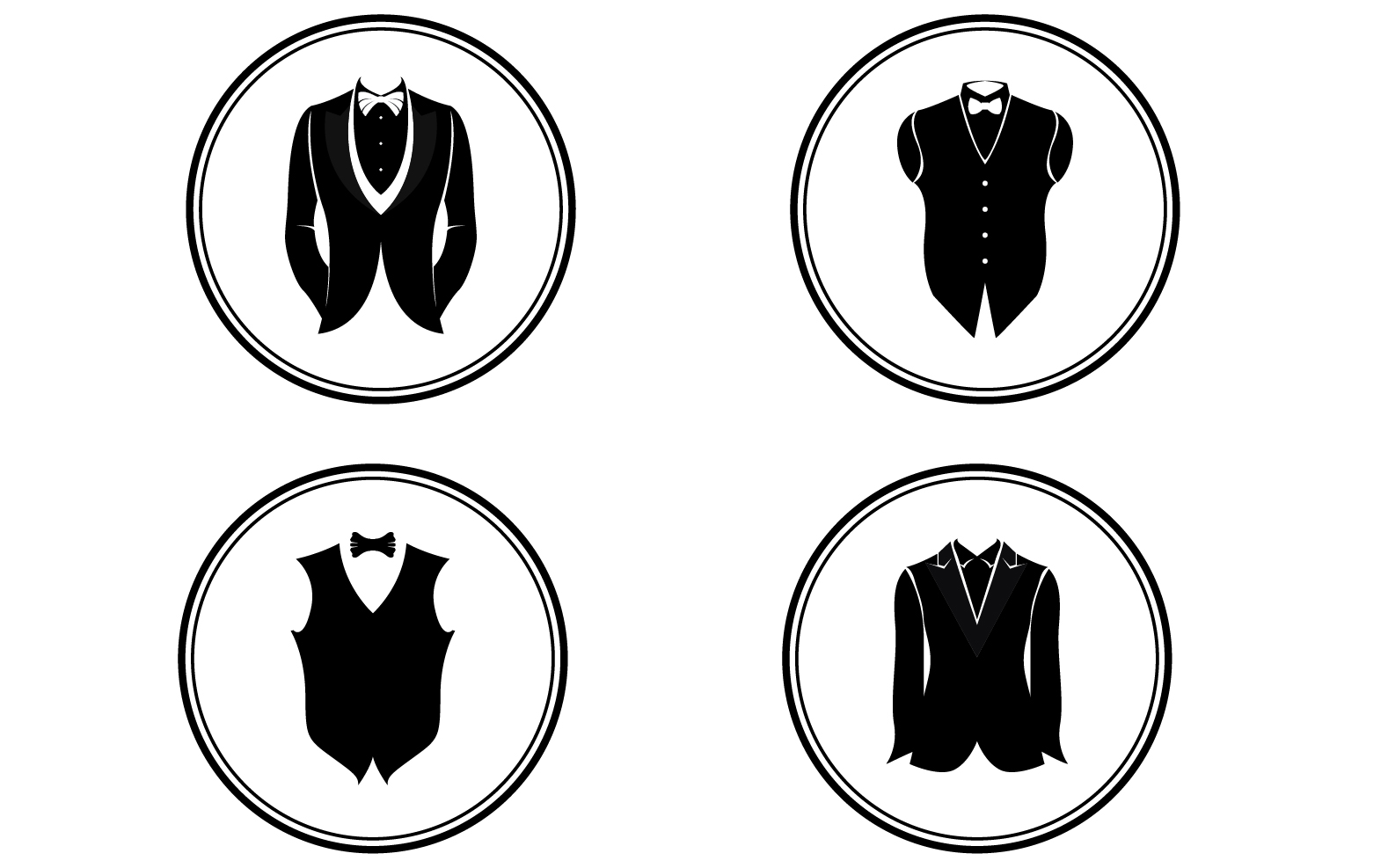 Maid suit logo and symbol vector design v19