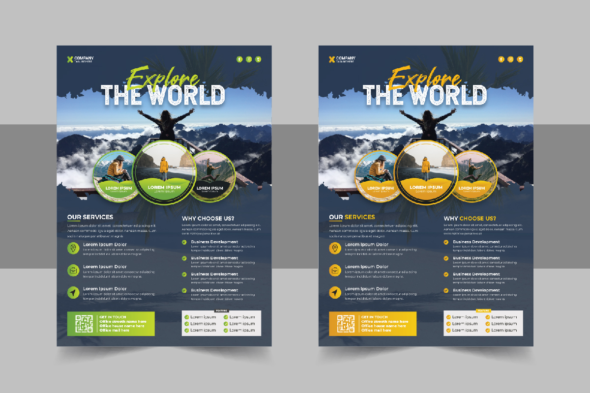 Creative modern travel holiday flyer design and brochure cover page template