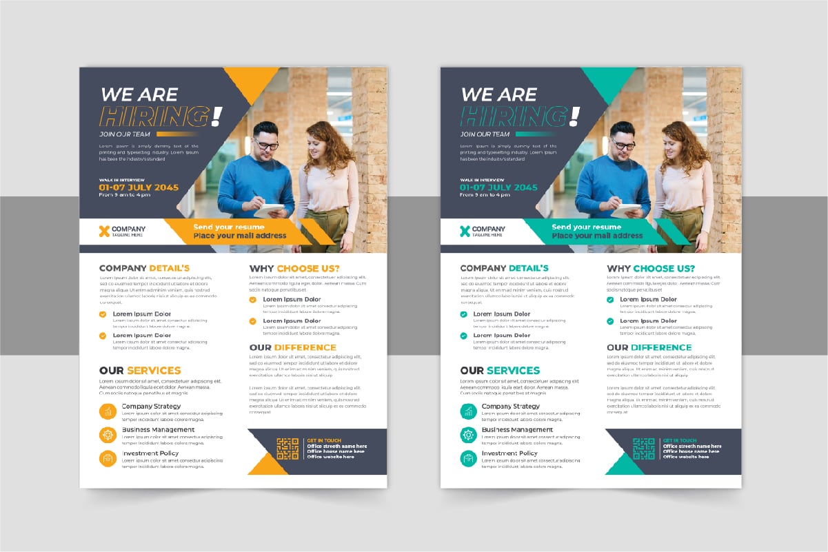 We are hiring flyer design or Job vacancy leaflet flyer template design