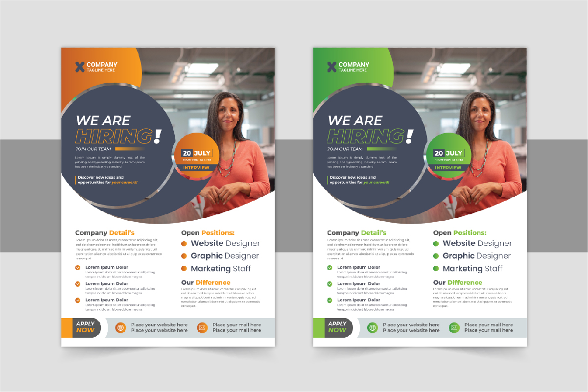 We are hiring flyer design or Job vacancy leaflet flyer template layout