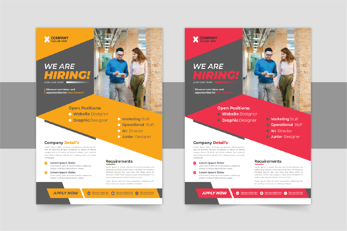 We are hiring flyer design or Job vacancy leaflet flyer layout