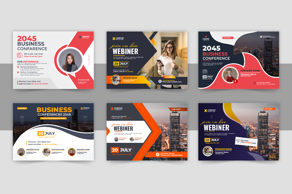 Horizontal Business Conference flyer design layout