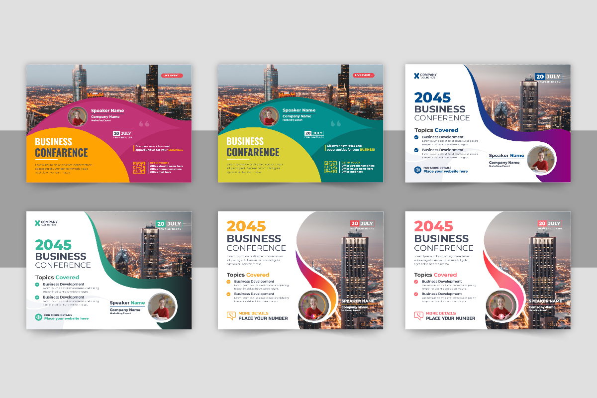 Creative Corporate horizontal business conference flyer template