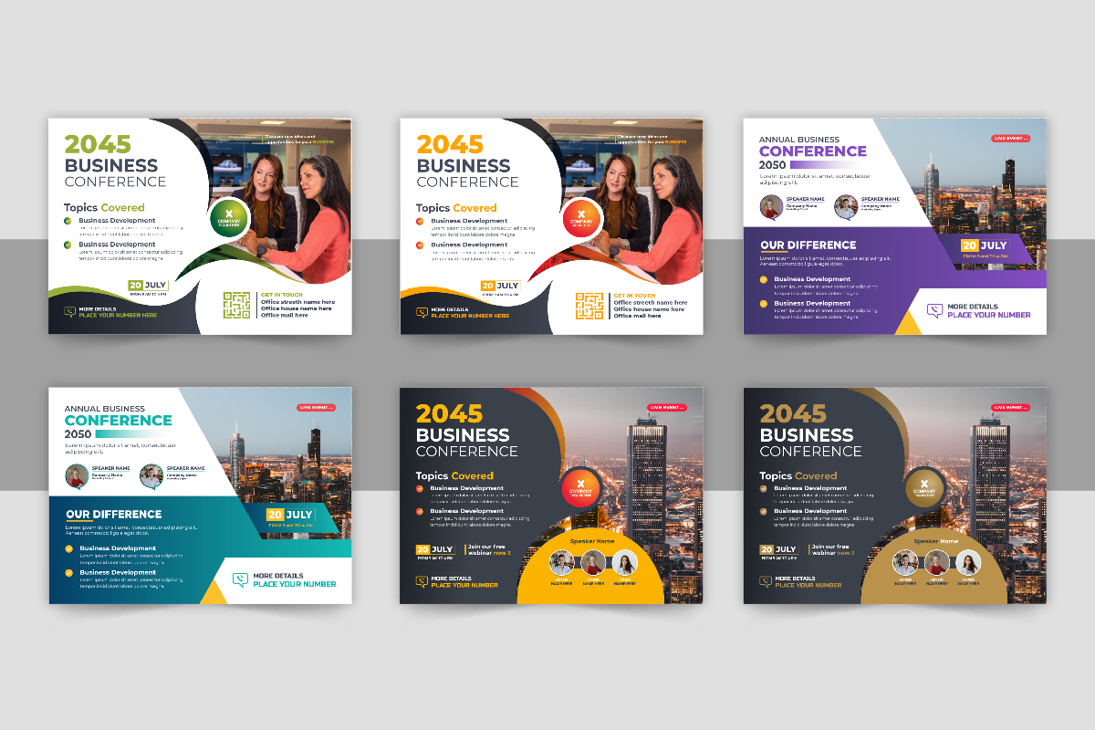 Corporate horizontal business conference flyer design