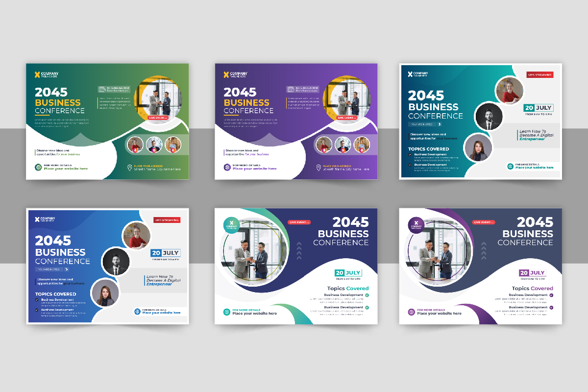 Creative horizontal business conference flyer design