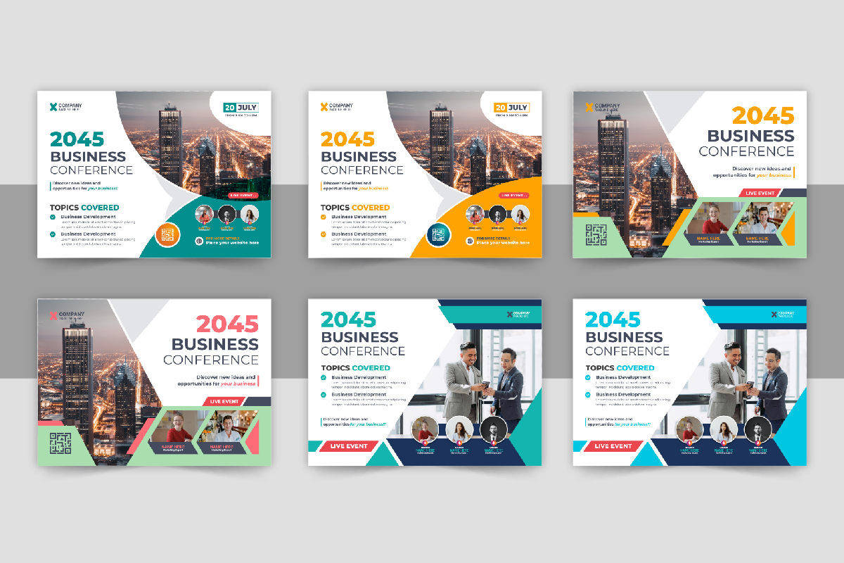 Horizontal Conference flyer design template