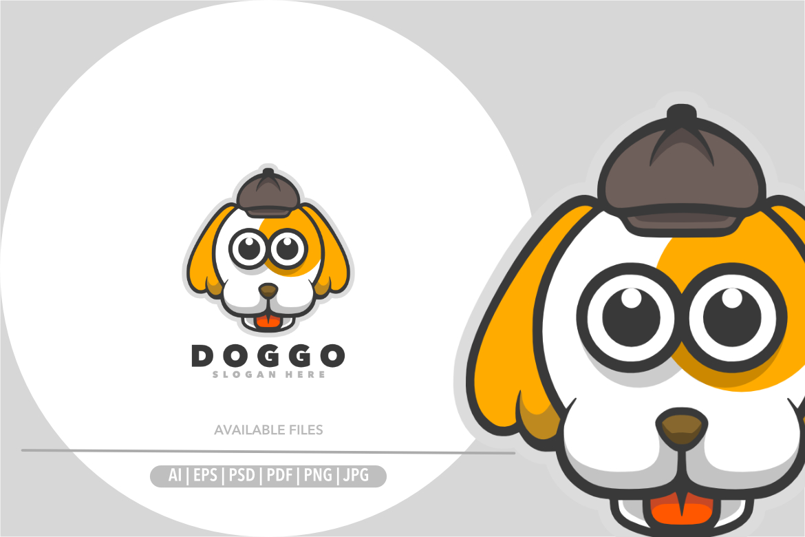 Dog head mascot logo design