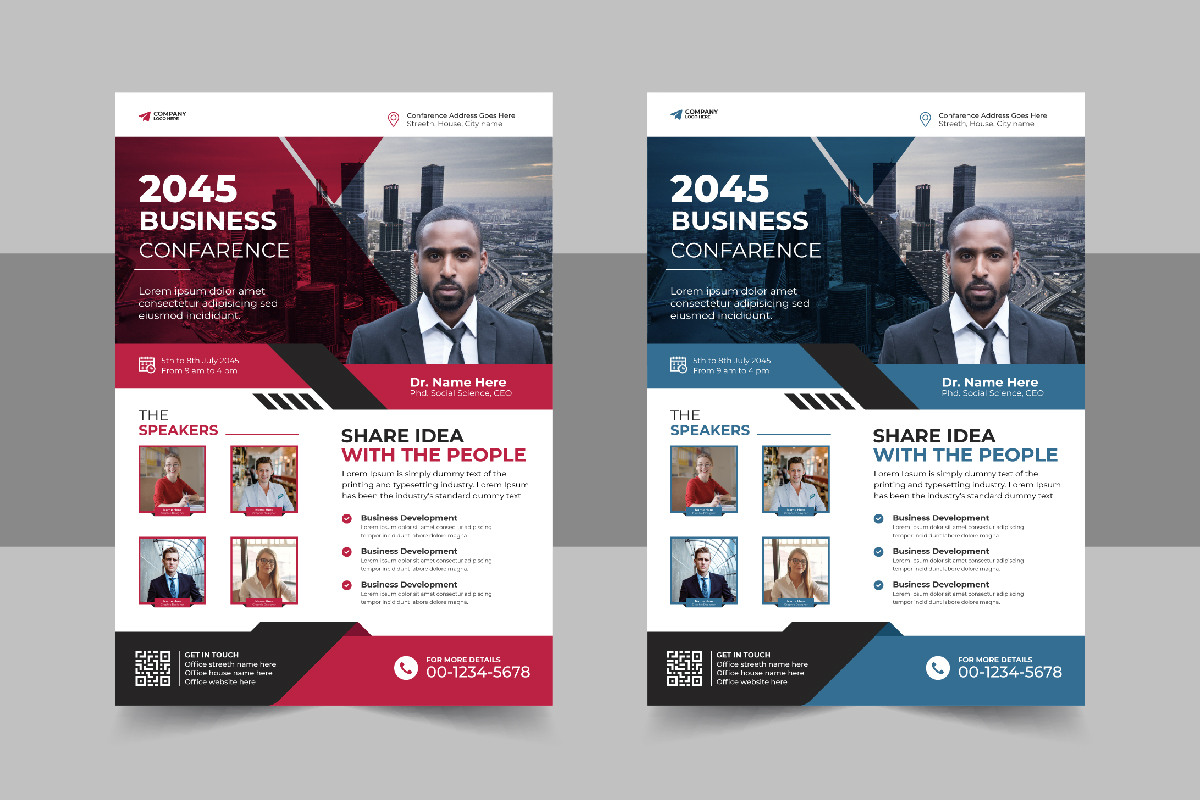 Business Conference Flyer template design vector