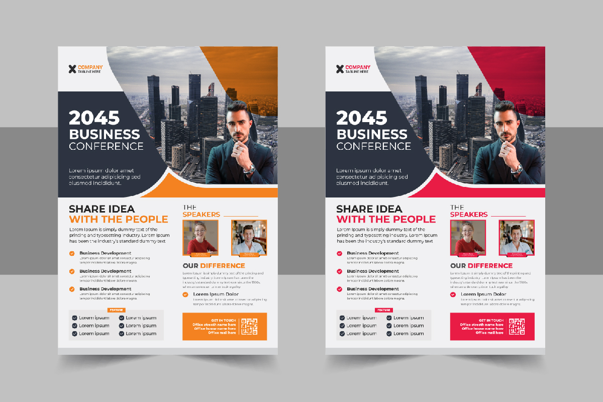 Business Conference Flyer design template layout