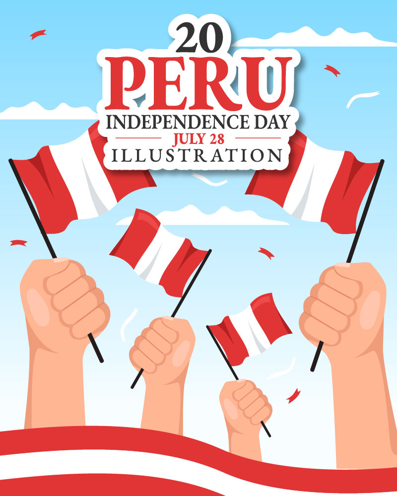 20 Peru Independence Day Illustration