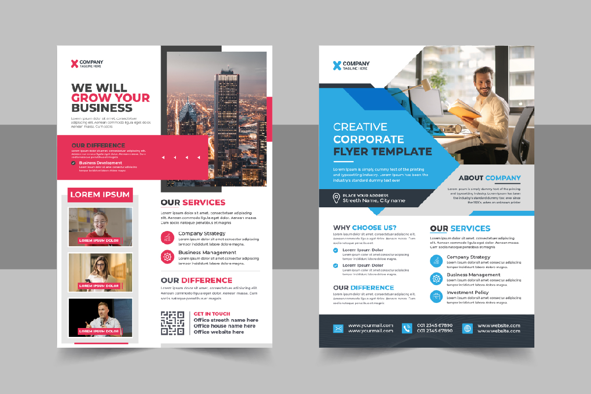 Modern Conference Flyer template design layout
