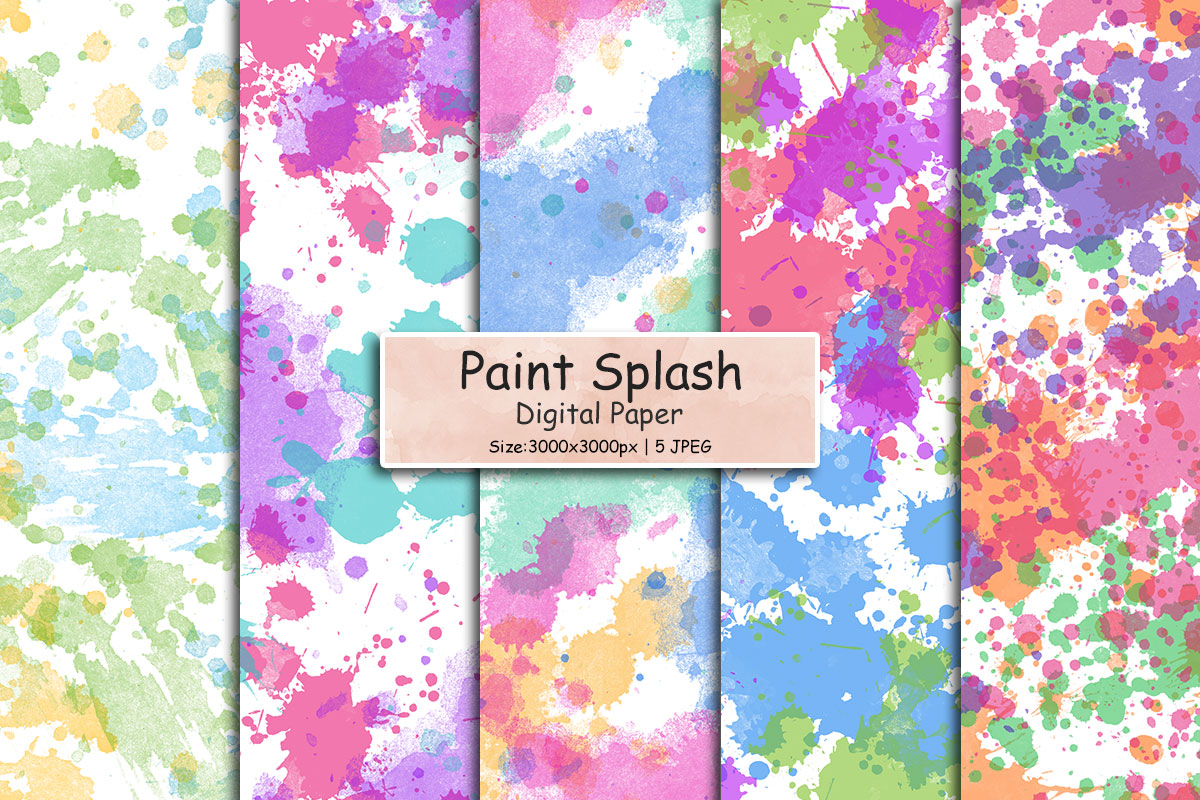 Abstract colorful paint ink splash background or Watercolor digital paper