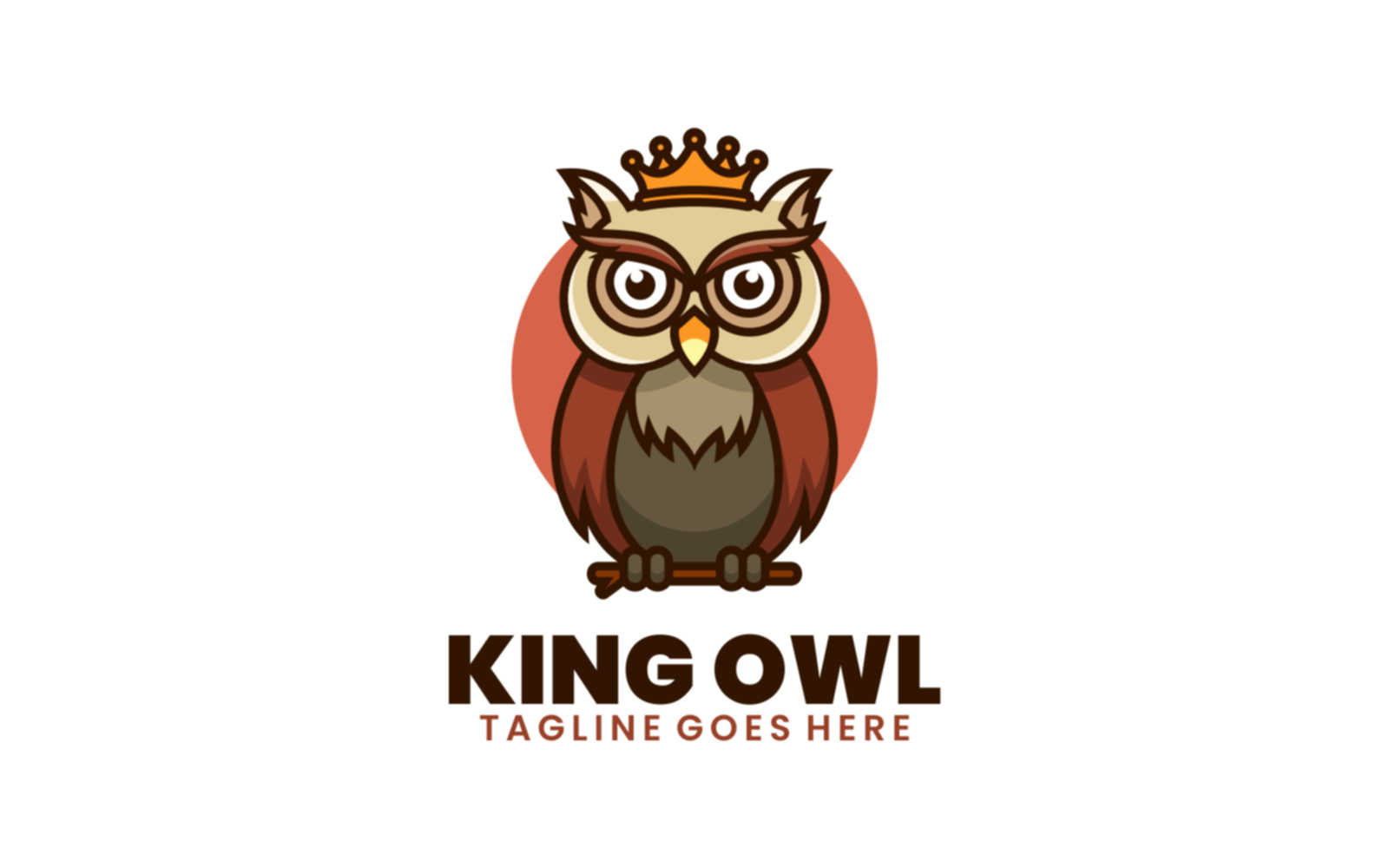 King Owl Mascot Cartoon Logo