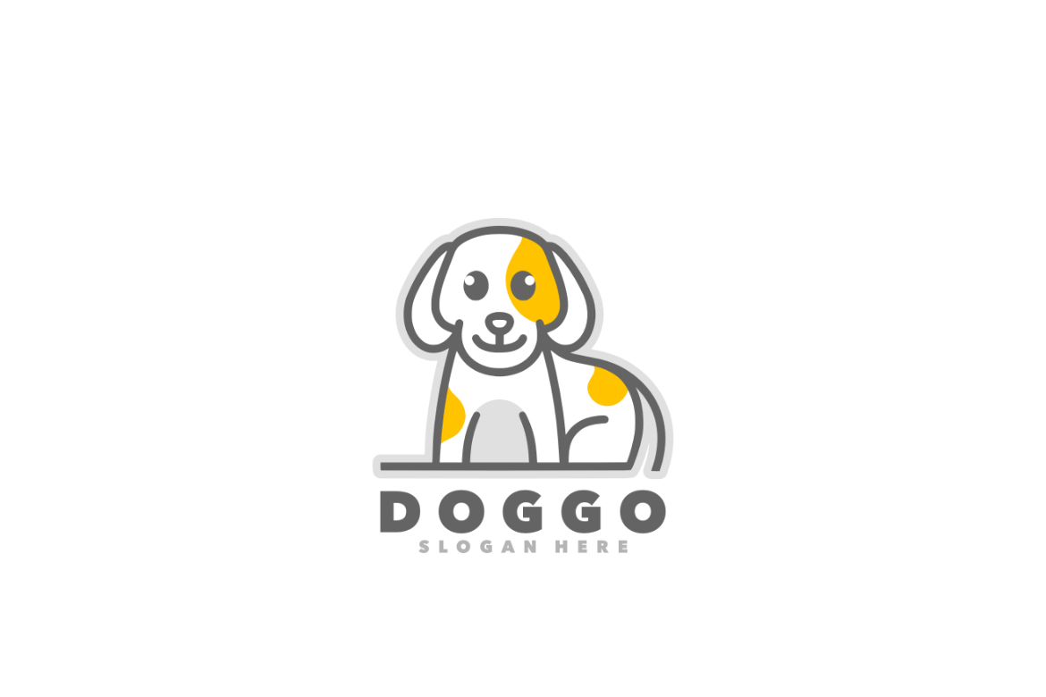 Dog outline mascot logo design