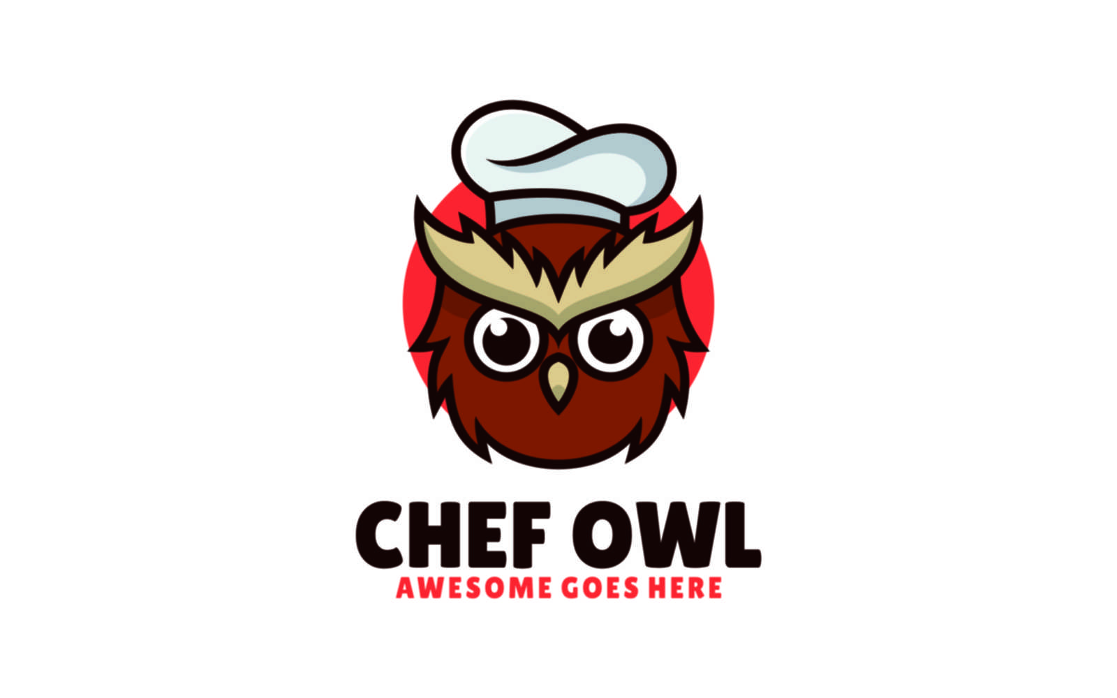 Chef Owl Mascot Cartoon Logo