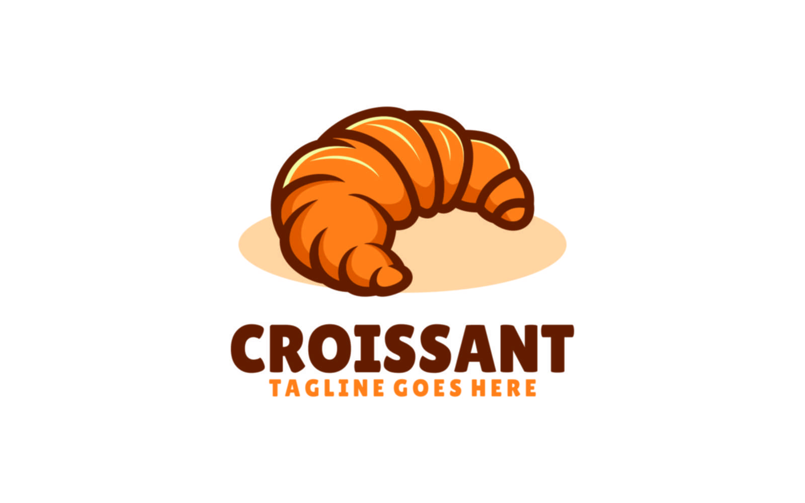 Croissant Simple Mascot Logo