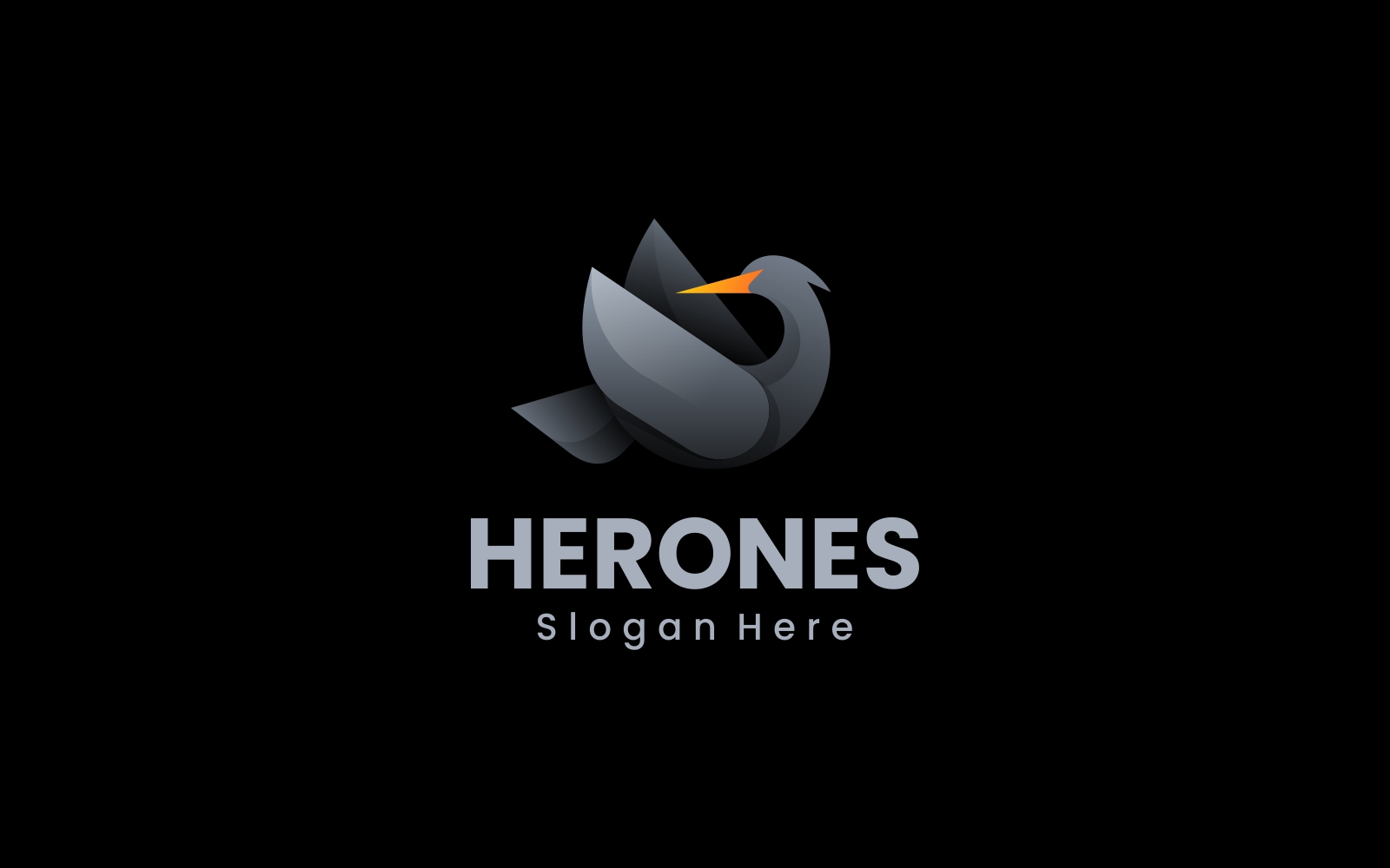 Heron Gradient Logo Design 1