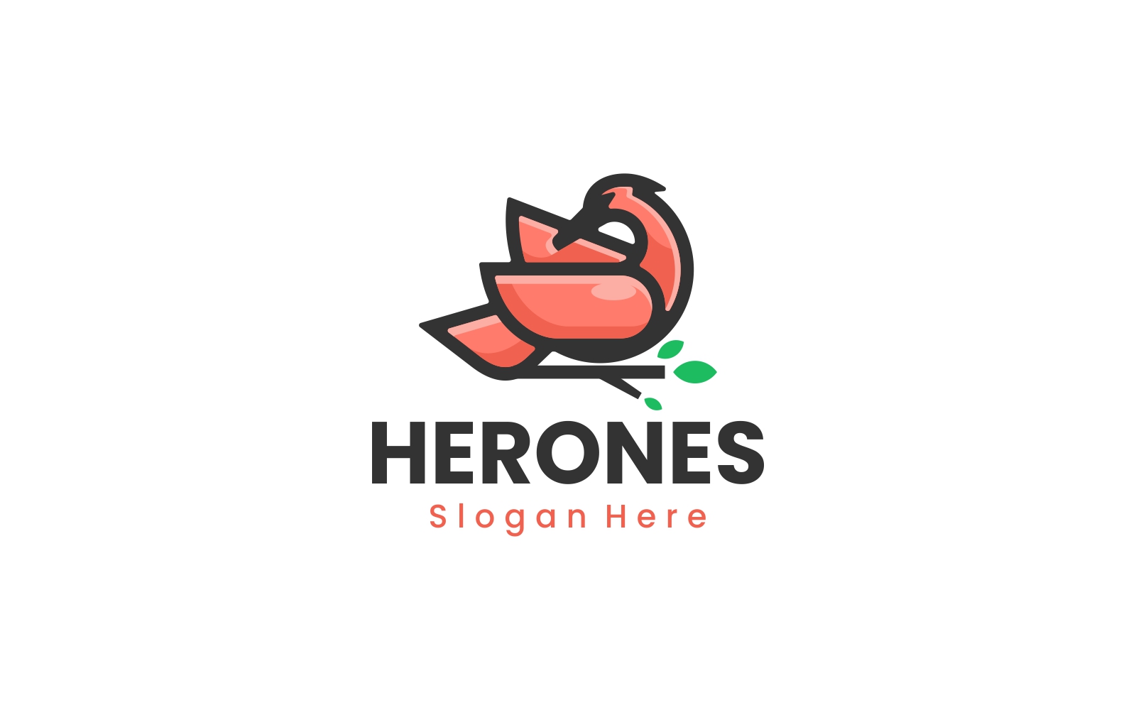 Heron Simple Mascot Logo 1