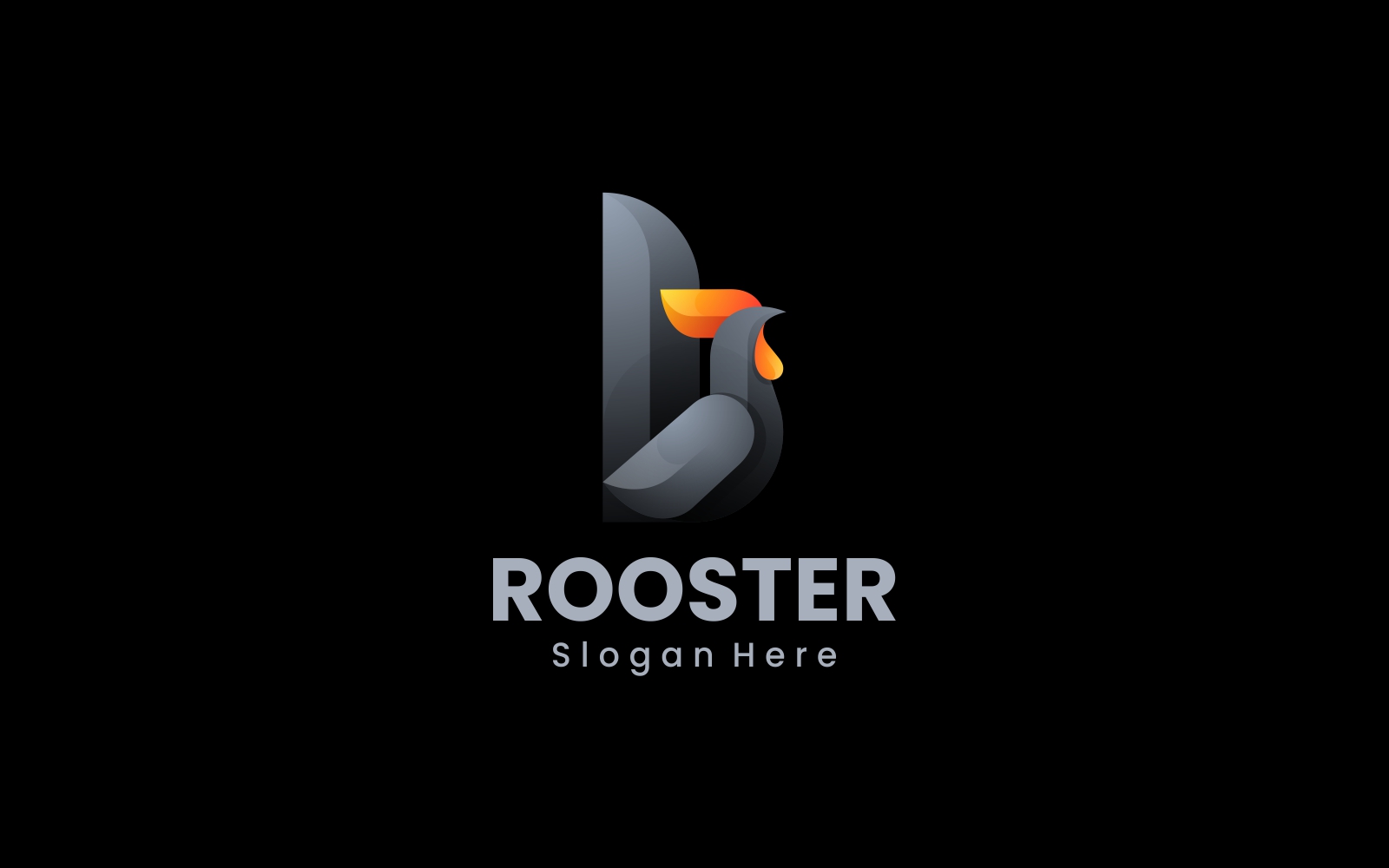Rooster Gradient Logo Design 1