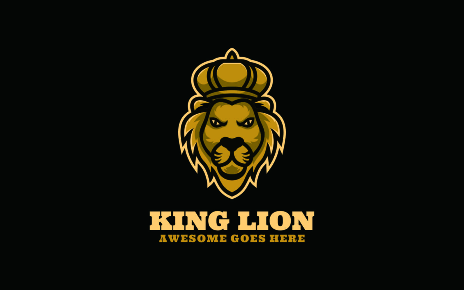 King Lion Simple Mascot Logo 1