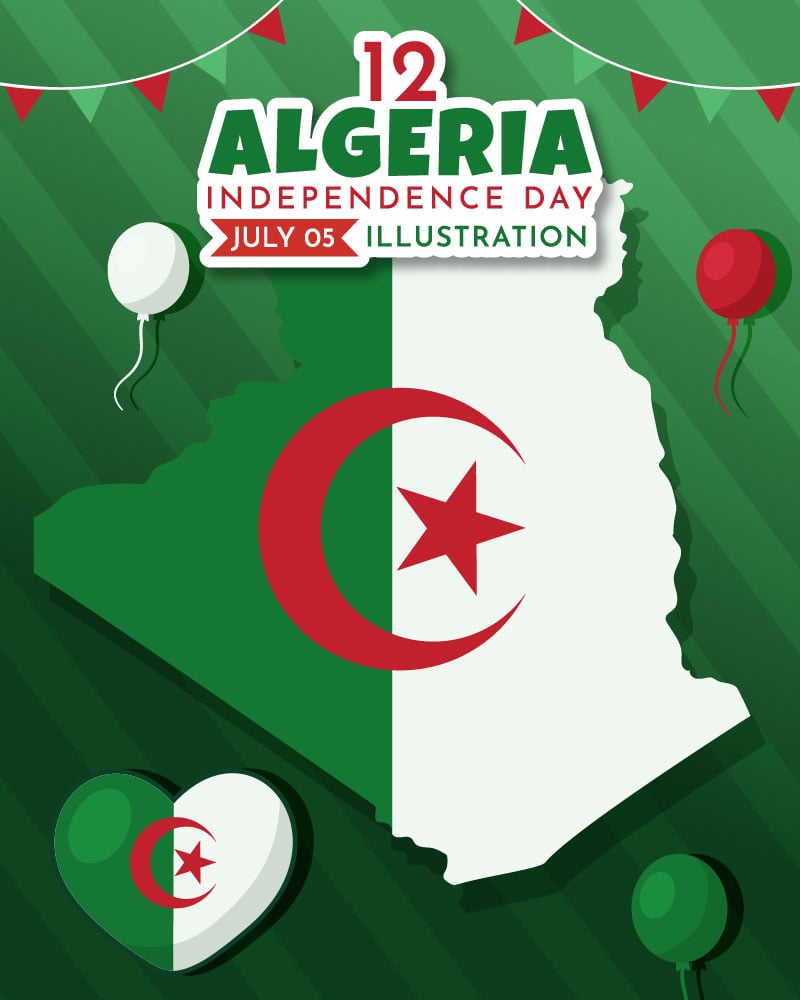 12 Algeria Independence Day Illustration