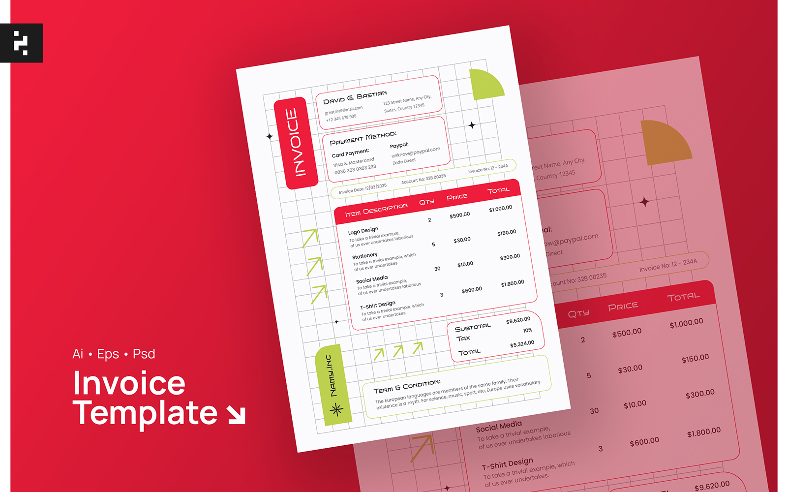 Creative Colorful Invoice Template