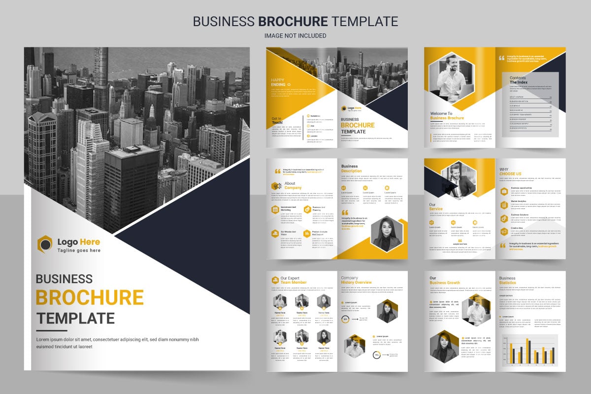 Business brochure template layout design,minimal business yellow brochure template design