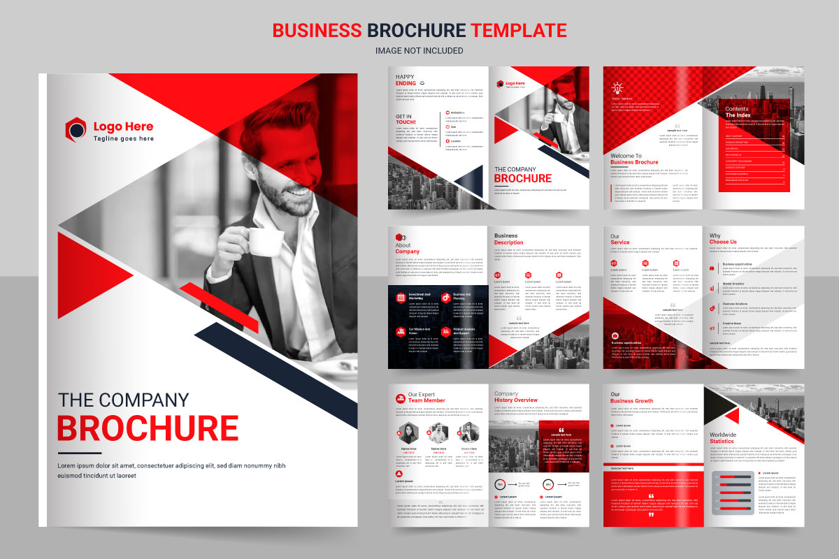 Business brochure template layout design,minimal business red brochure template design,