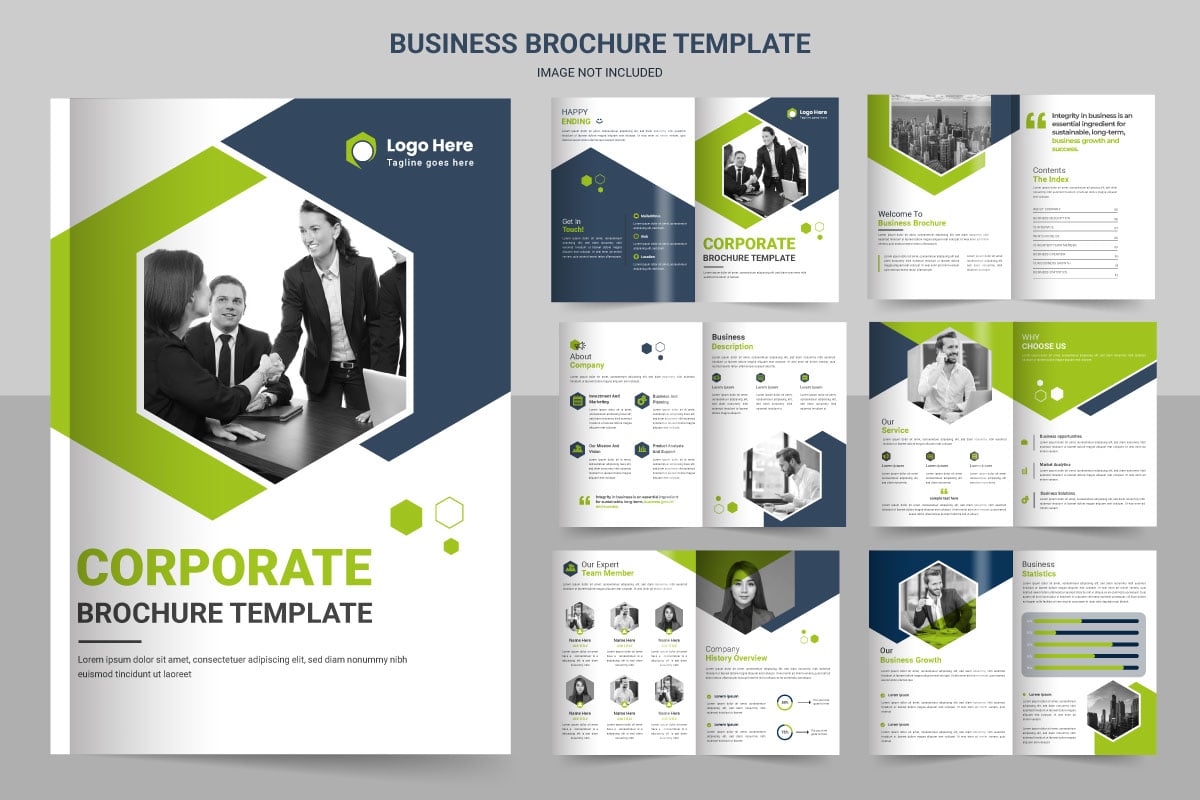 Business brochure template layout design,minimal business green color  brochure template design