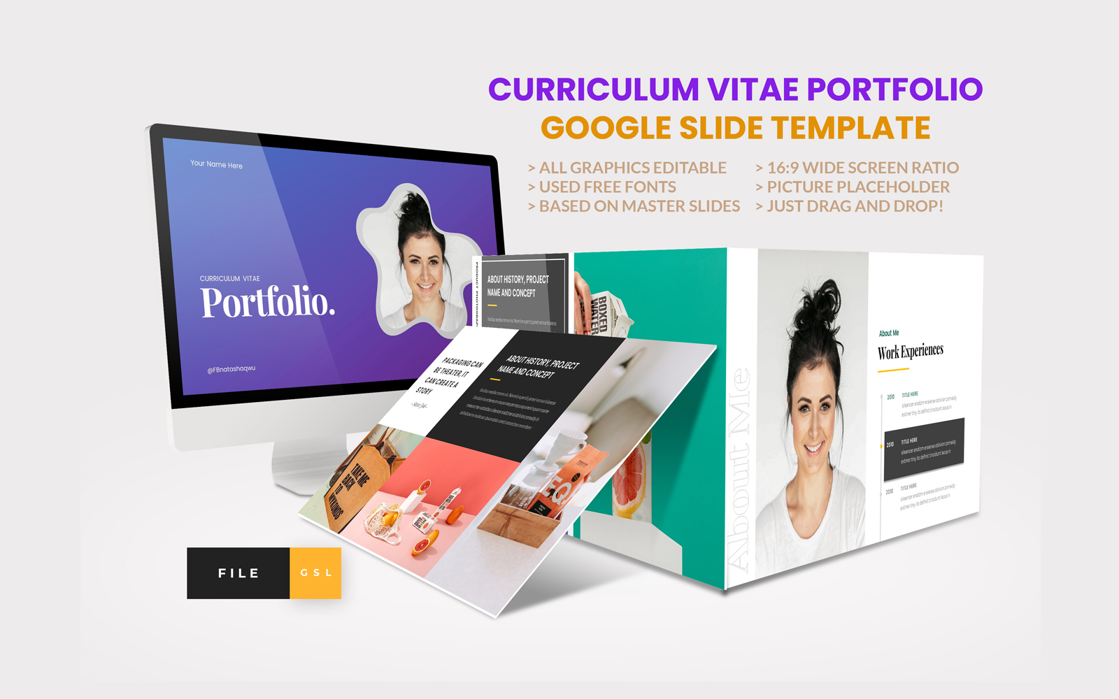 Curriculum Vitae Portfolio Google Slide Template
