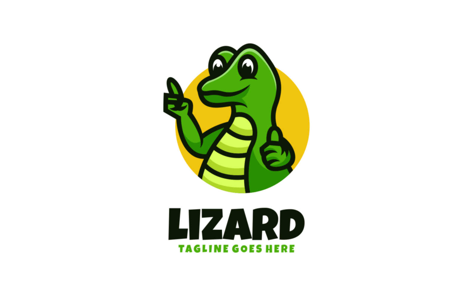 Lizard Mascot Cartoon Logo