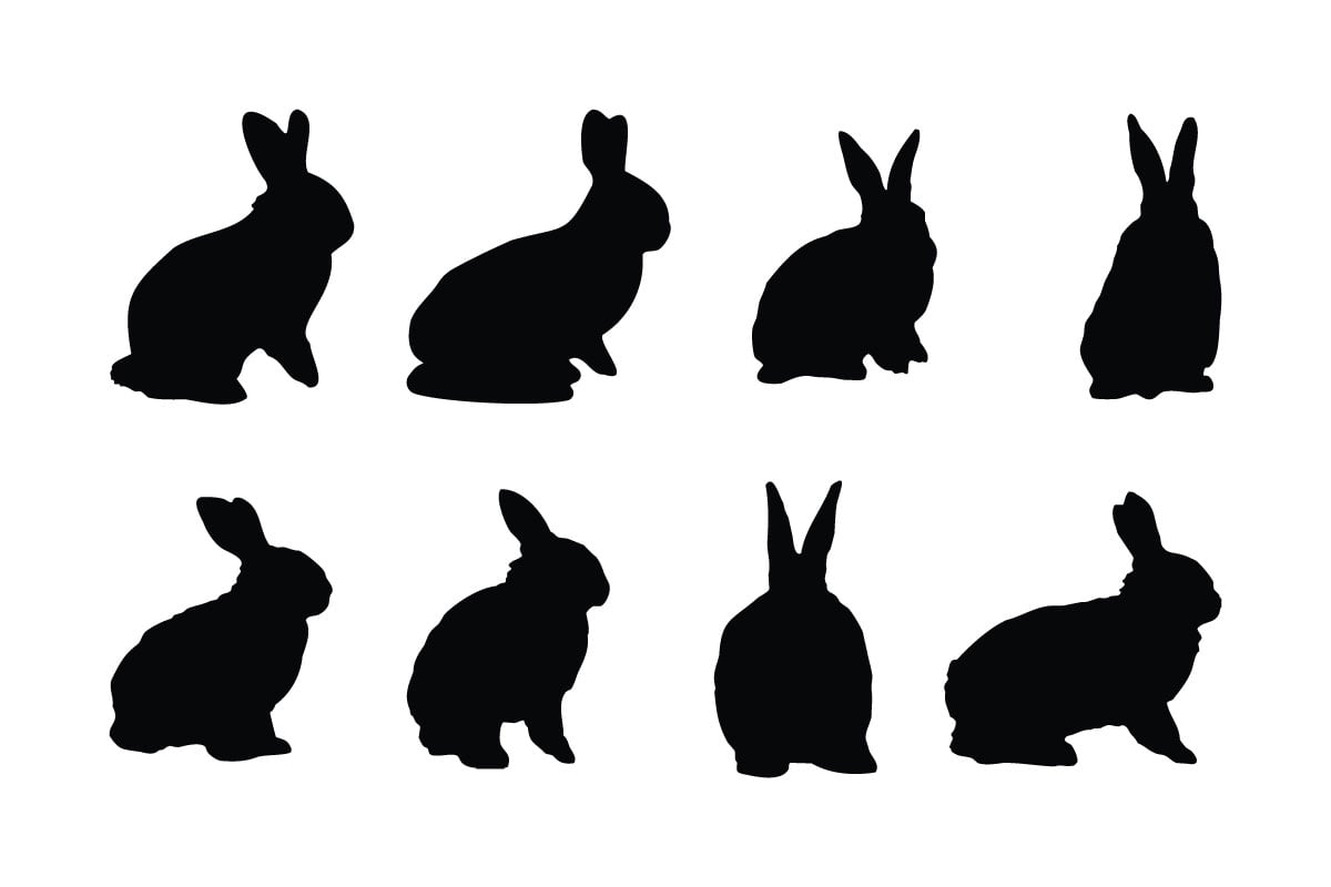 Bunny rabbit silhouette collection